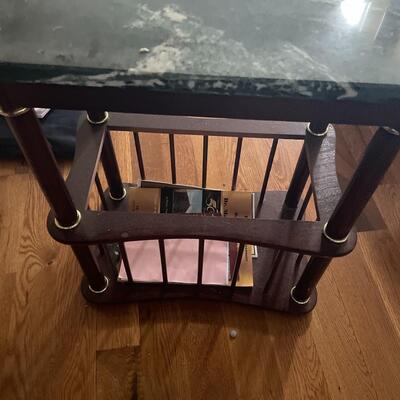 Marble top magazine rack