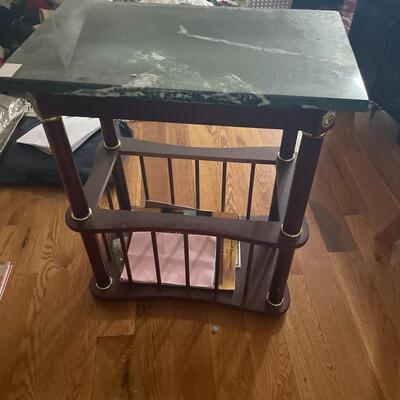 Marble top magazine rack
