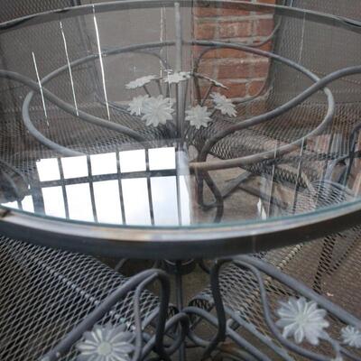 Lot #263: Vintage Wrought Iron Patio Set with Bouncing Rockers 