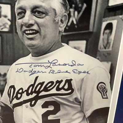 Frank Sinatra and Tommy Lasorda Framed photo signed!