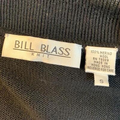 Lot 387 Vintage Black Knit Sweater Dress Bill Brass 100% Merino Wool Size Small