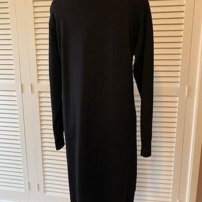 Lot 387 Vintage Black Knit Sweater Dress Bill Brass 100% Merino Wool Size Small