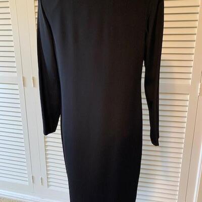 Lot 388  Vintage Black Front Button Dress Size Medium Should Pads No Label 