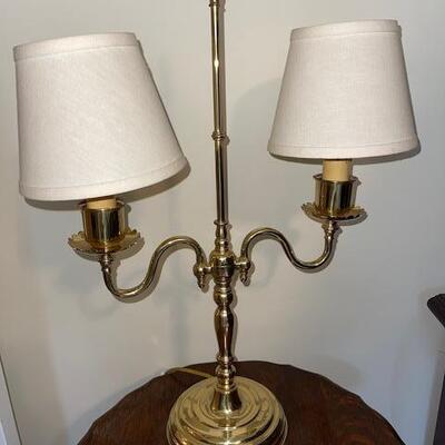 Lot 396 Brass 2 Arm Table Lamp 24" Tall