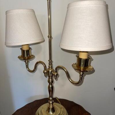 Lot 396 Brass 2 Arm Table Lamp 24" Tall