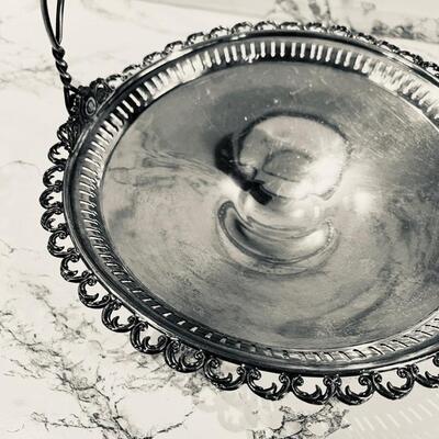 Lot 403 Antique Silver Plate Basket w/Handle