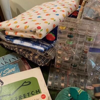 Lot 413 Group Sewing Notions Hem Dress Marker, Thread Buttons Fabric Bobbins