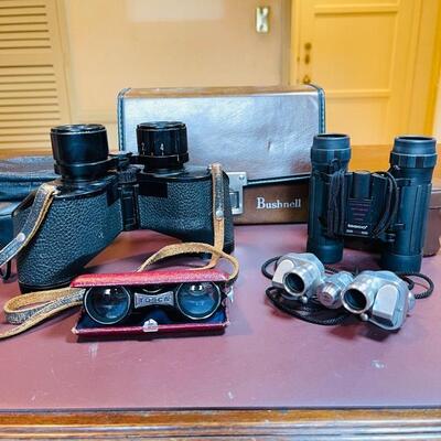 Lot 417 Group Binoculars & Opera Glasses Bushnell Tasco Tosca 4 Items