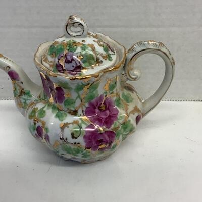 E1230 Vintage Porcelain Floral Tea Set 9 Pieces 