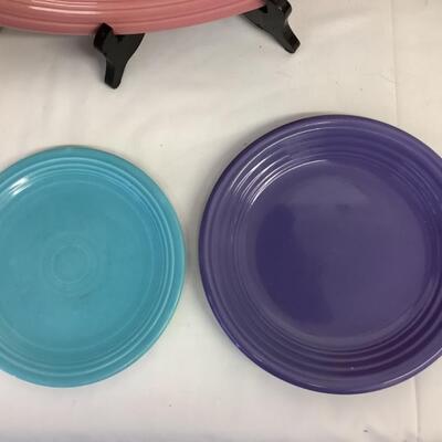 E1232 Vintage Fiesta Ware Tea Pot Oval Platters and Salad Plate