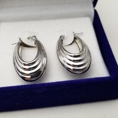 Lot #107  14kt White Gold Earrings in original Box