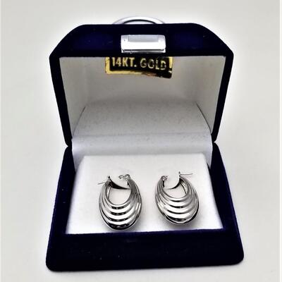 Lot #107  14kt White Gold Earrings in original Box