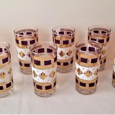 Lot #110  Set of 8 MidCentury Drinking Glasses