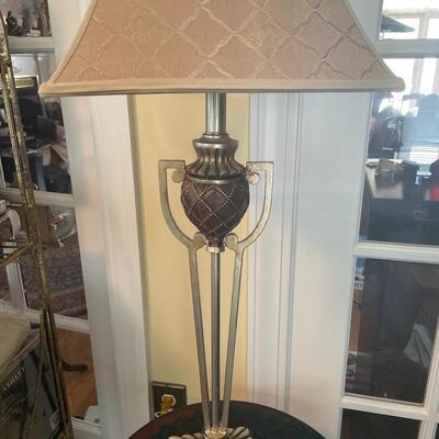 Pair of matching tables with one lamp