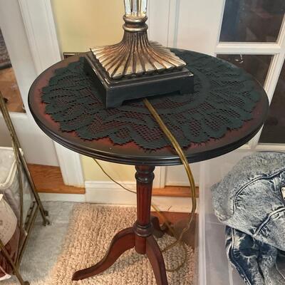 Pair of matching tables with one lamp