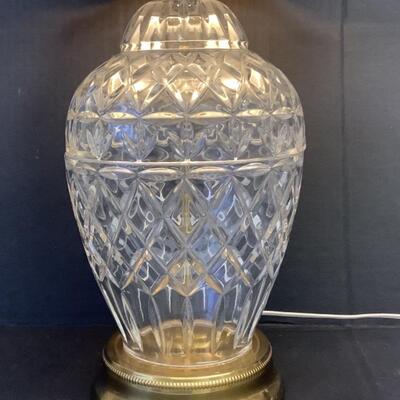 E1242 Crystal Table Lamp with Crystal Finial and Lampshade