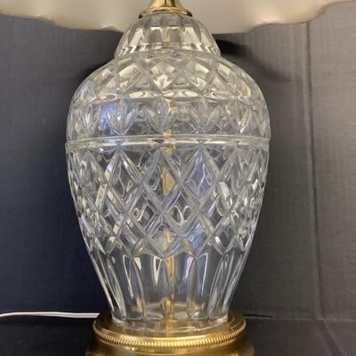 E1242 Crystal Table Lamp with Crystal Finial and Lampshade