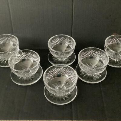 A1254 Set of 6 Waterford Crystal Alana Footed Dessert Bowls
