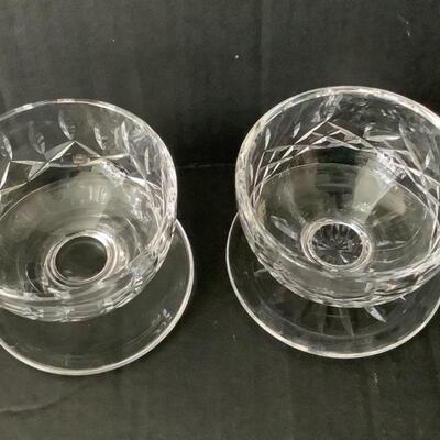 A1255 Two Waterford Crystal Footed Dessert Bowls
