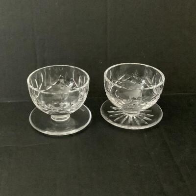 A1255 Two Waterford Crystal Footed Dessert Bowls