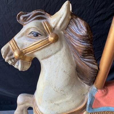 LOT#L30: Painted Metal Carousel Horse 