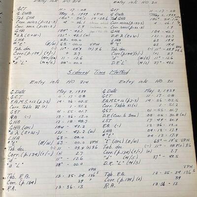 LOT#155: 1942 Believed to be an Astronomy Ledger in Great Detail