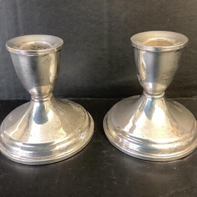 D2172 Pair of Sterling Silver Weighted Candlesticks