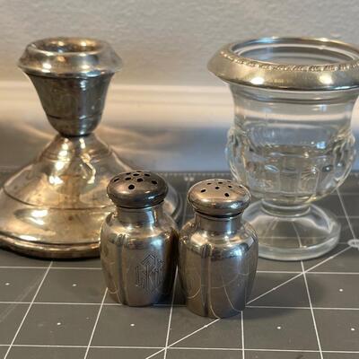 #635 Mixed Lot of Sterling Silver Weighted Candle Stick 
