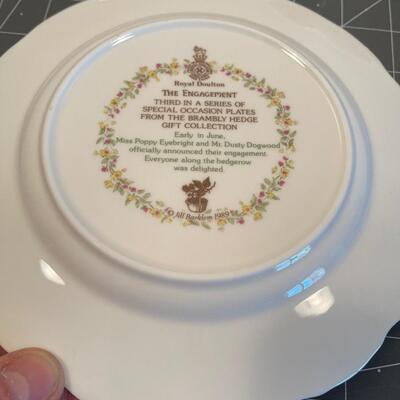 #646 3 - Royal Doulton Brambly Plates Birthday and Engagement 