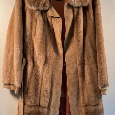 #663 Lilli Ann For I. Magnin Faux Fur with Leather Belt 