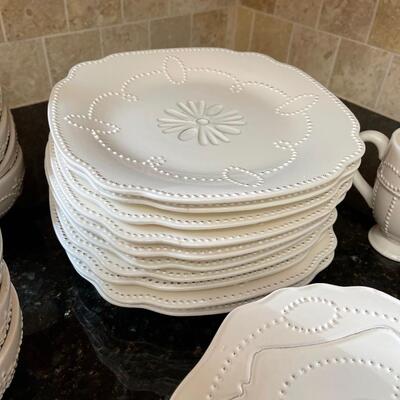 #691 American Atelier at HOME Dishes Off White set