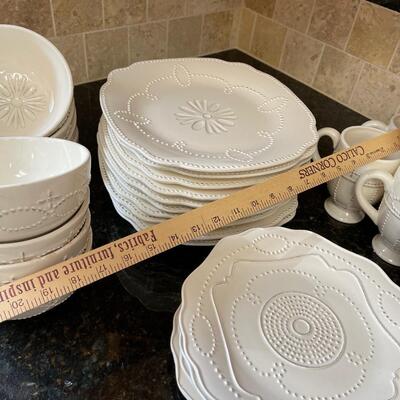 #691 American Atelier at HOME Dishes Off White set