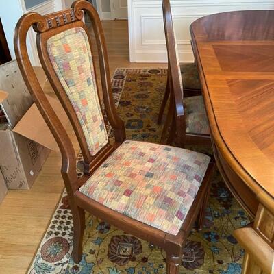 Set of 6 antique custom reupholstered chairs 