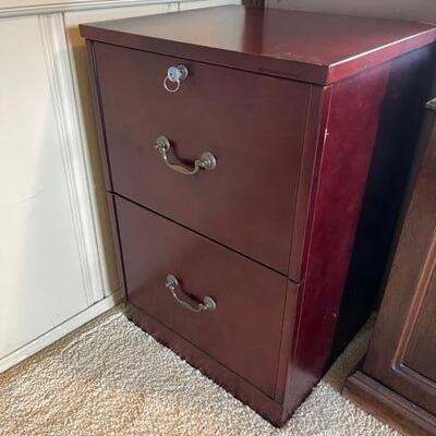 Lot 421 Pressed Wood File Cabinet 2 Drawer w/Key