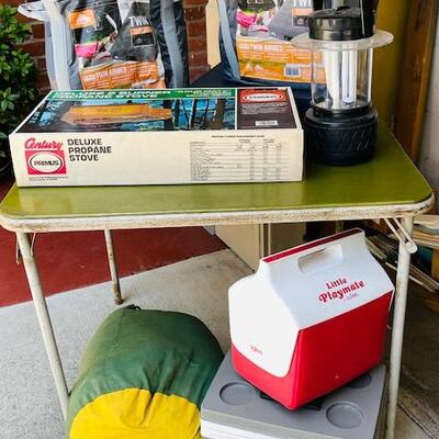 Lot 439 Group Camping Supplies Air Mattresses Propane Stove RayVac Light Backpack