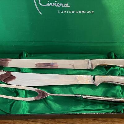 #759 Riviera Custom Concave 2 Knives and a Fork -Knife Set 