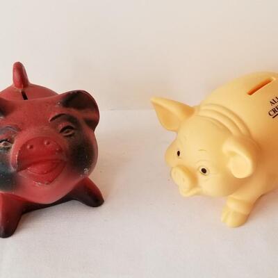 Lot #111 Two Vintage Piggy Banks - Local banks