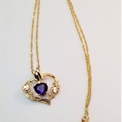 Lot #116  14kt Yellow Gold Chain/Pendant - Amethyst