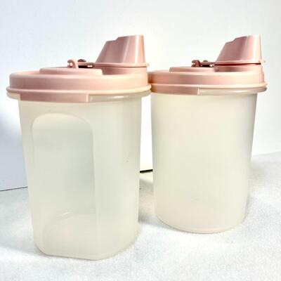 Vintage Pink Tupperware Shakers with Pour Lid 