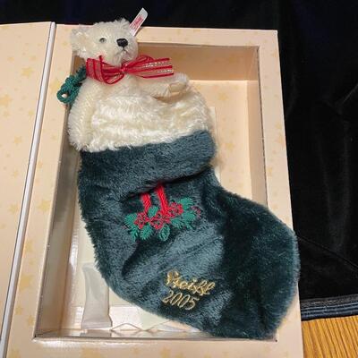 Teddy bear with Christmas stocking