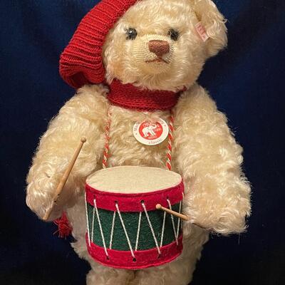 Little drummer boy teddy bear with music box