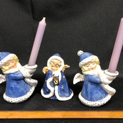 Three Goebel Angel Candle Holders