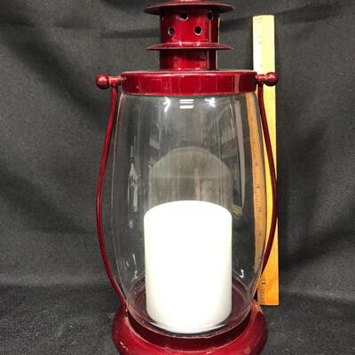 Burgundy Red Lantern with led candle