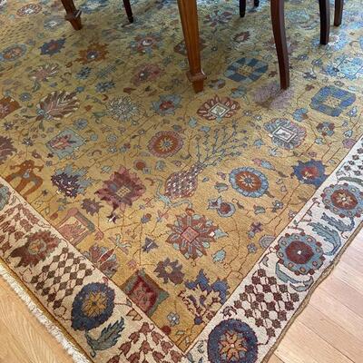 Hand knotted wool rug  
