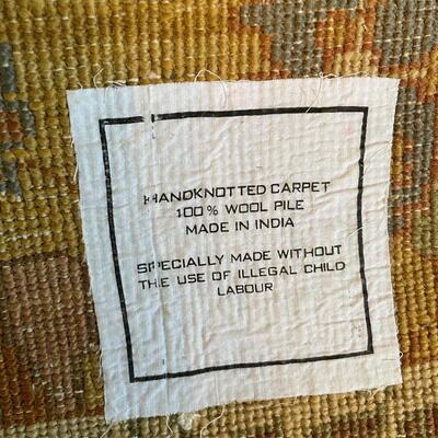 Hand knotted wool rug  