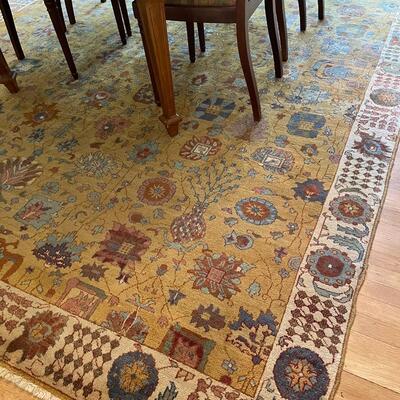 Hand knotted wool rug  