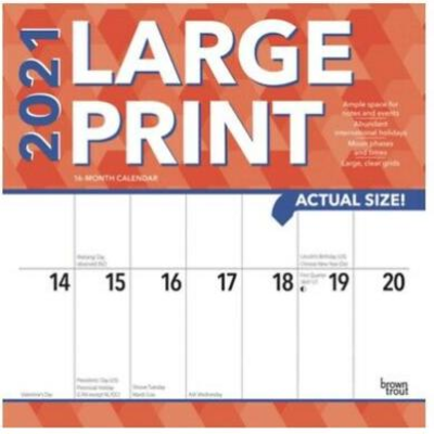 Large Print 2021 Square by Browntrout (English) Corner Slightly Bent