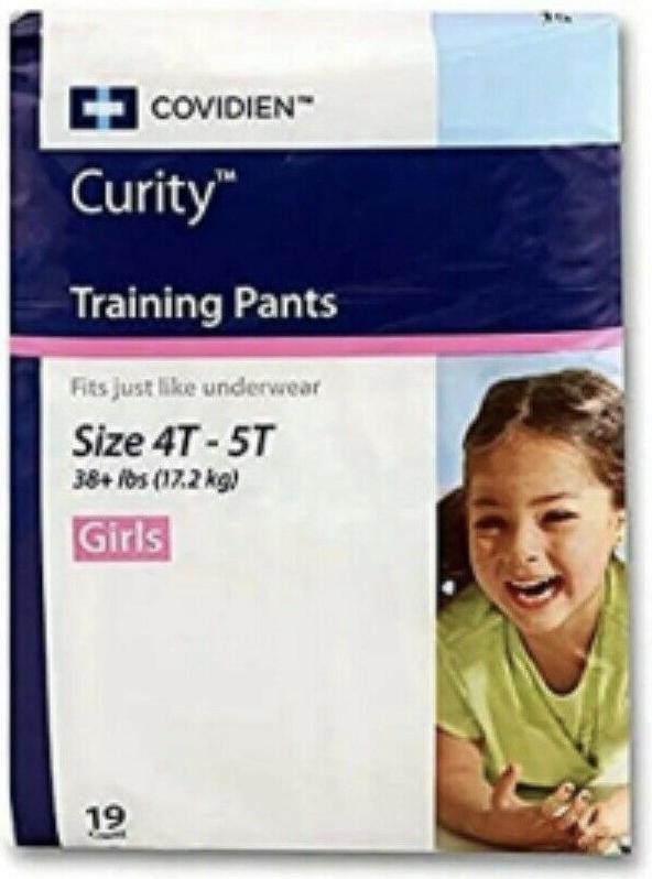 Covidien Curity Training Pants Size 4t5t 38+ Girls (4 Packs Of 19)