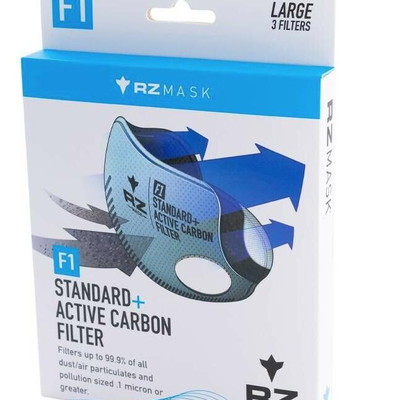 2 x 3-Pack - RZMask F1 Standard+ Active Carbon Filter - 6 Filters Total