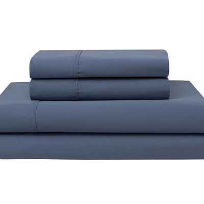 Queen 420 Thread Count Wrinkle Free Cotton Sheet Set - Elite Home Products - Denim